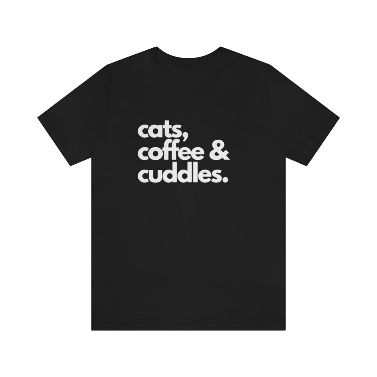 Cats Coffee Cuddles Premium Unisex Tee Black S1