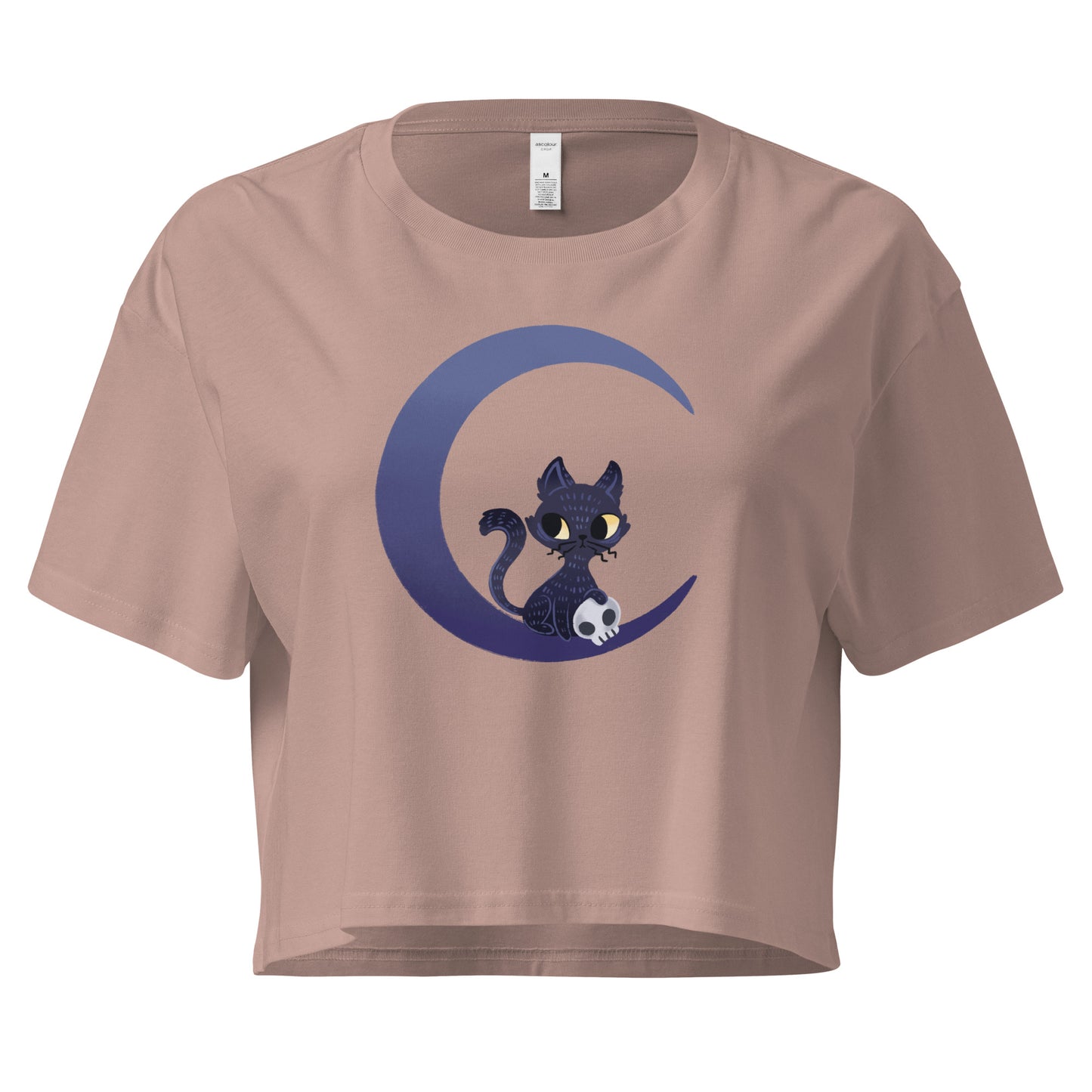 Crop top with a cat and moon design