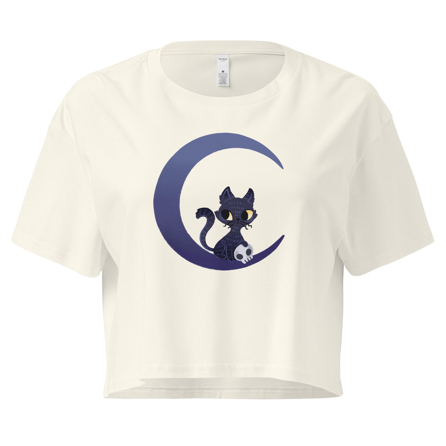 Crop top with a cat and moon design