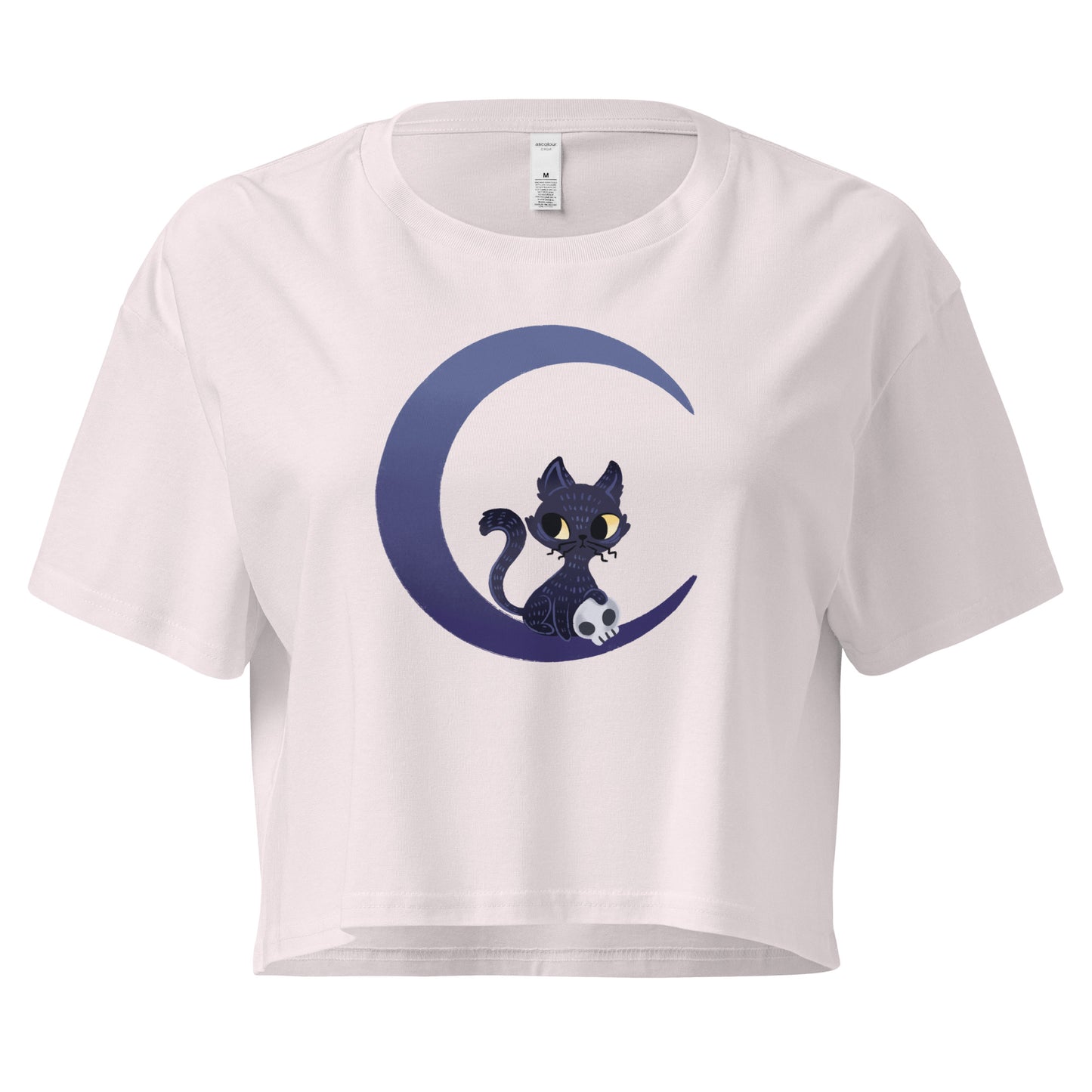 Crop top with a cat and moon design