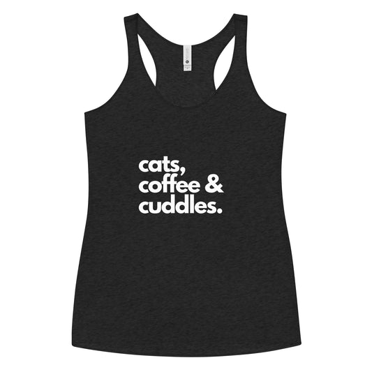 Cats Coffee & Cuddles Racerback Tank