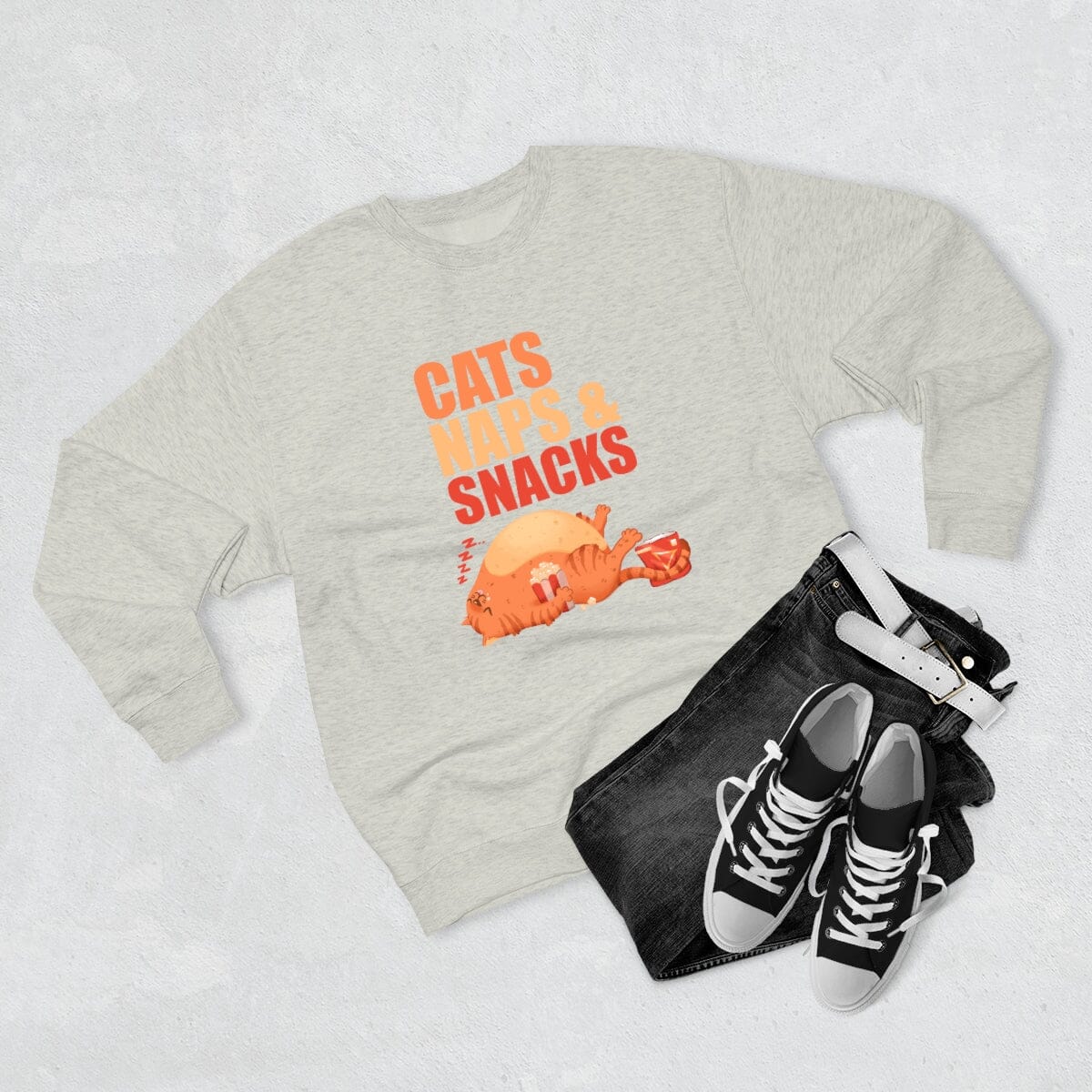 Cats Naps & Snacks Unisex Crewneck Sweatshirt