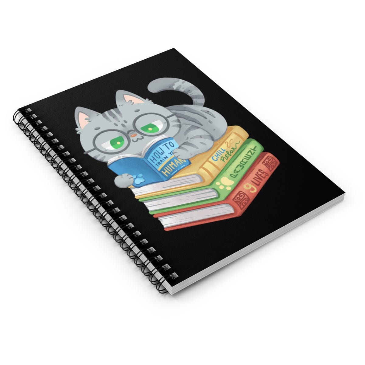 Cats and Books Spiral Notebook – Whiskers & Finch