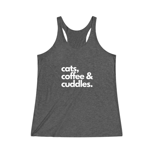 Cats Coffee & Cuddles Racerback Tank