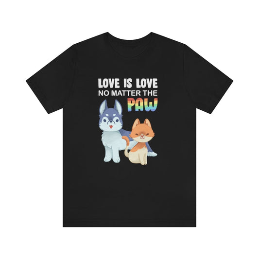 Love Is Love No Matter The Paw Premium Unisex Tee