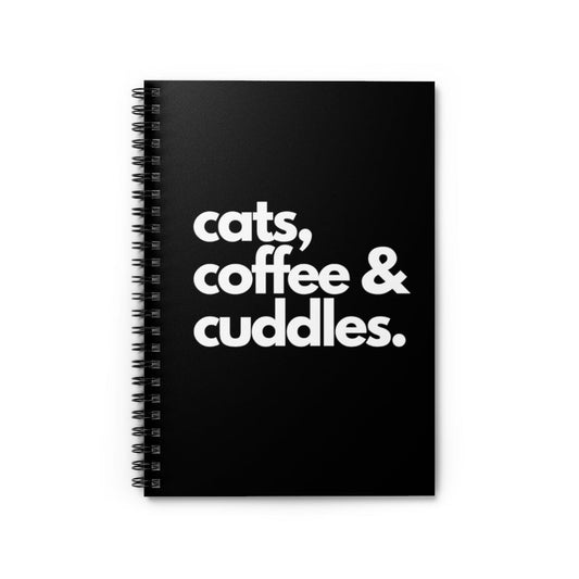 Cats Coffee & Cuddles Spiral Notebook