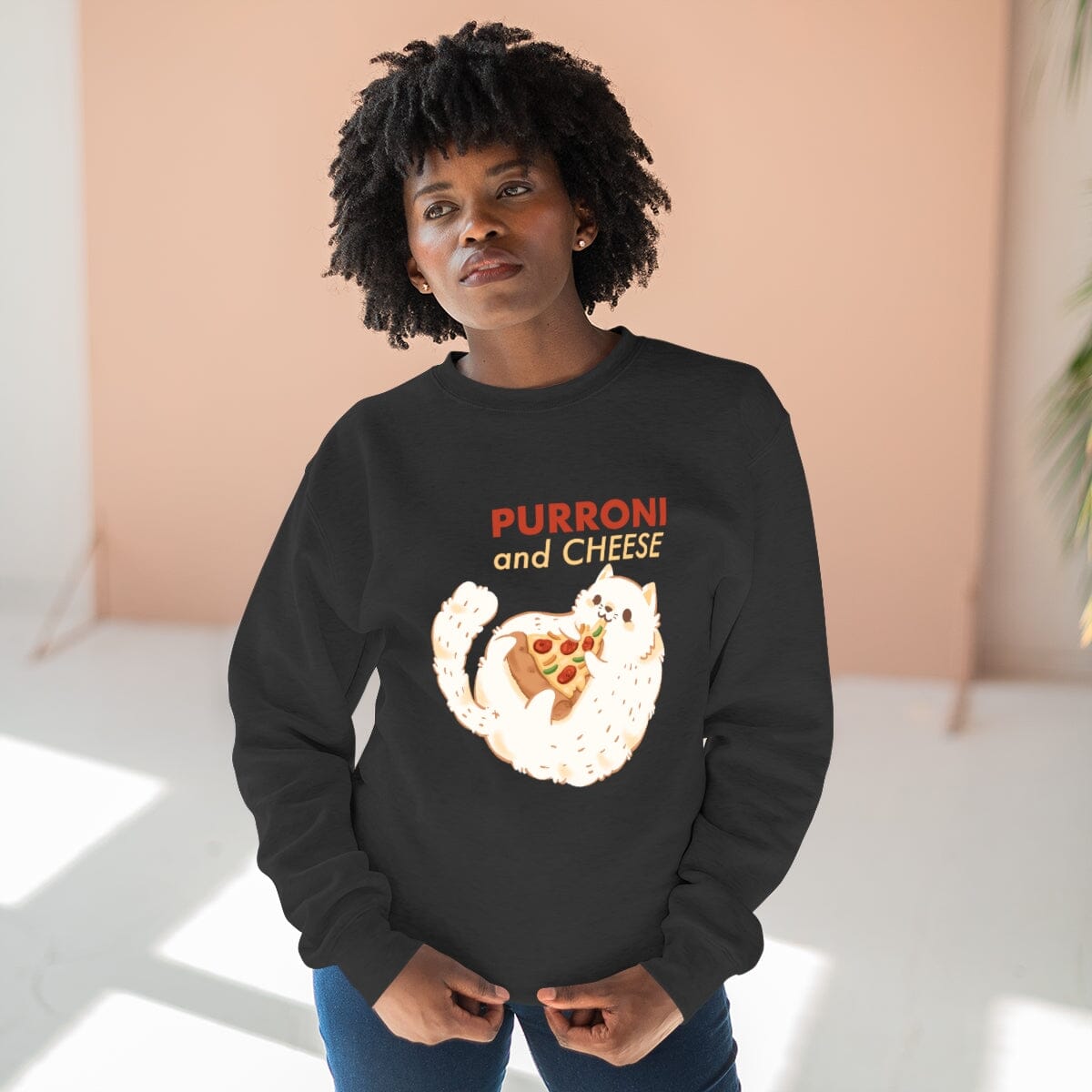 Purroni and Cheese Unisex Crewneck Sweatshirt