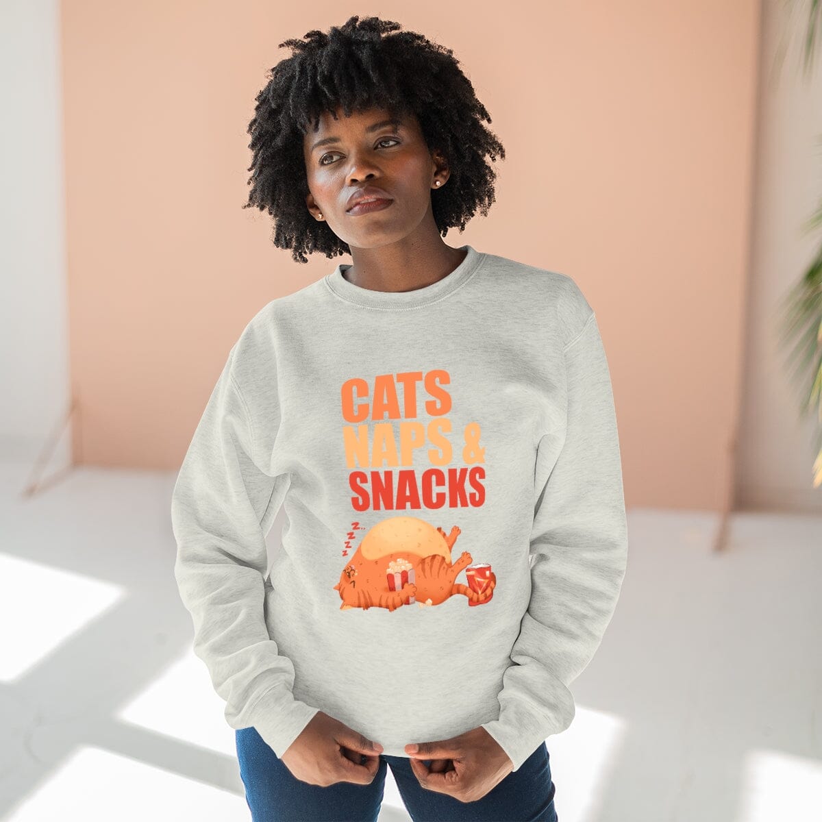 Cats Naps & Snacks Unisex Crewneck Sweatshirt