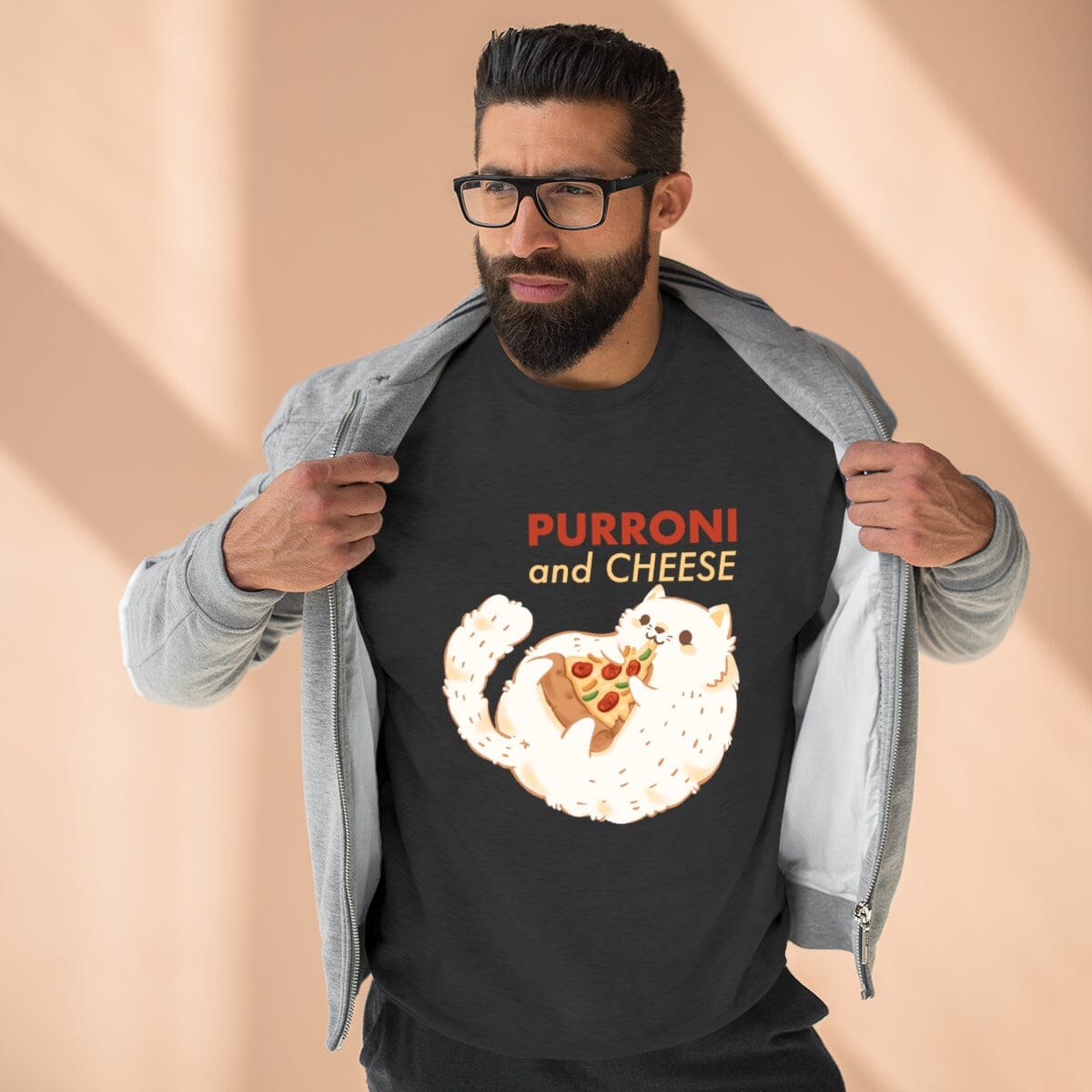 Purroni and Cheese Unisex Crewneck Sweatshirt