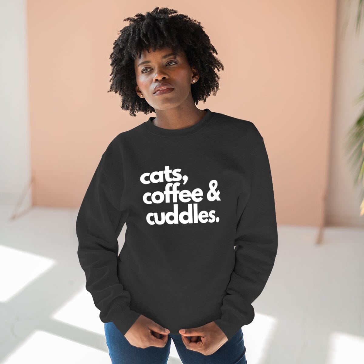 Cats Coffee & Cuddles Unisex Crewneck Sweatshirt