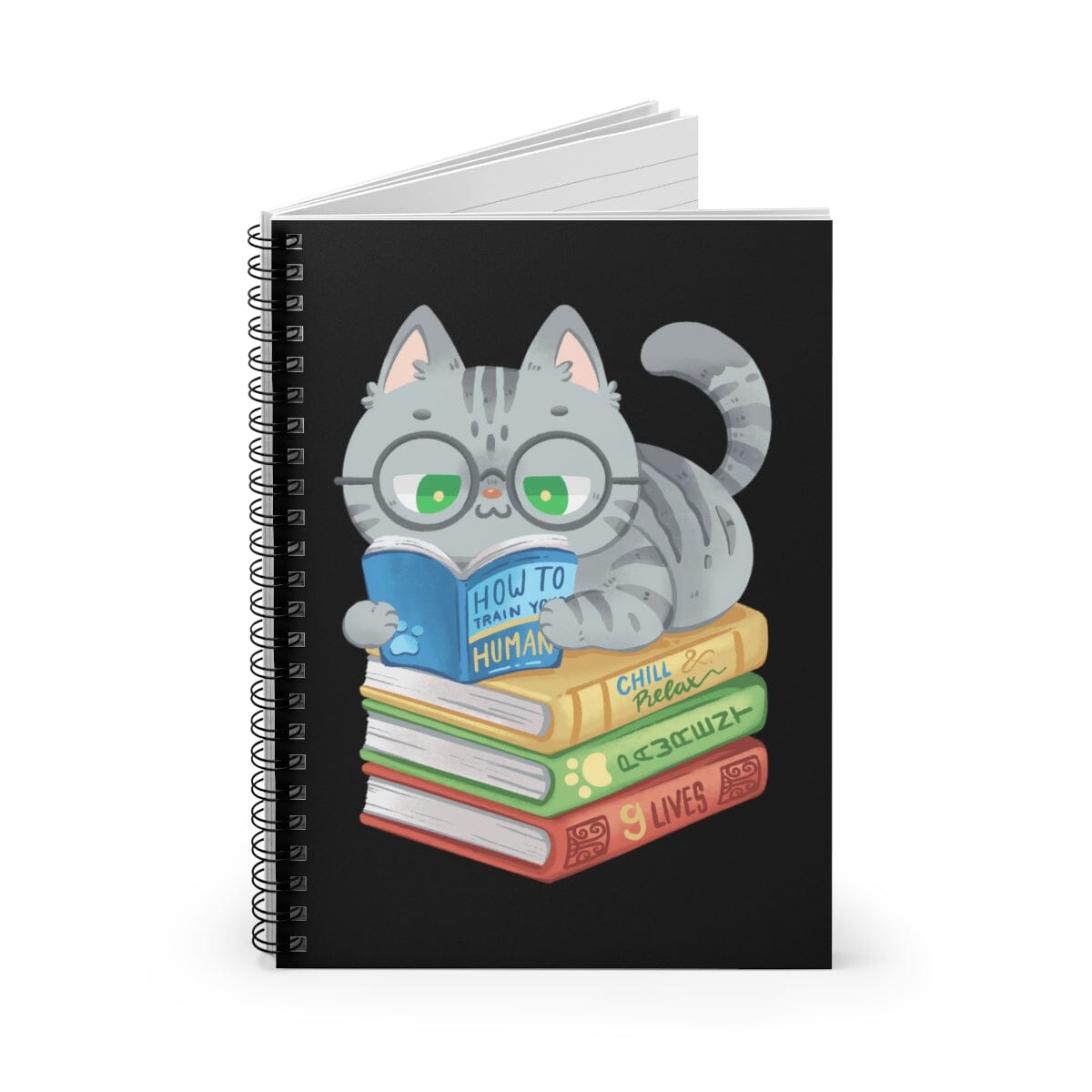 Cats and Books Spiral Notebook – Whiskers & Finch