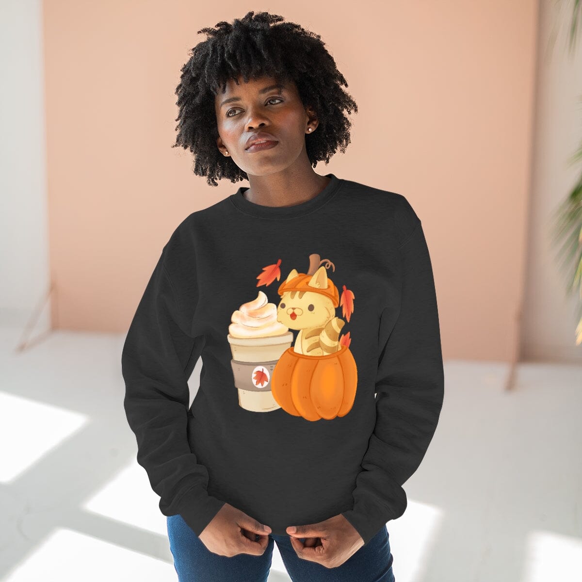 Pumpkin Spice Kitten Unisex Crewneck Sweatshirt