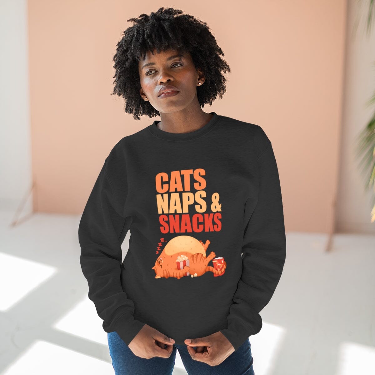 Cats Naps & Snacks Unisex Crewneck Sweatshirt