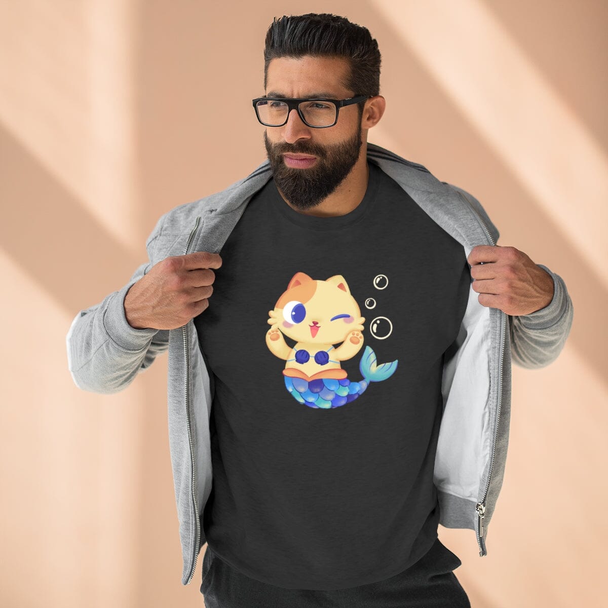 Meowmaid (Blue) Unisex Crewneck Sweatshirt