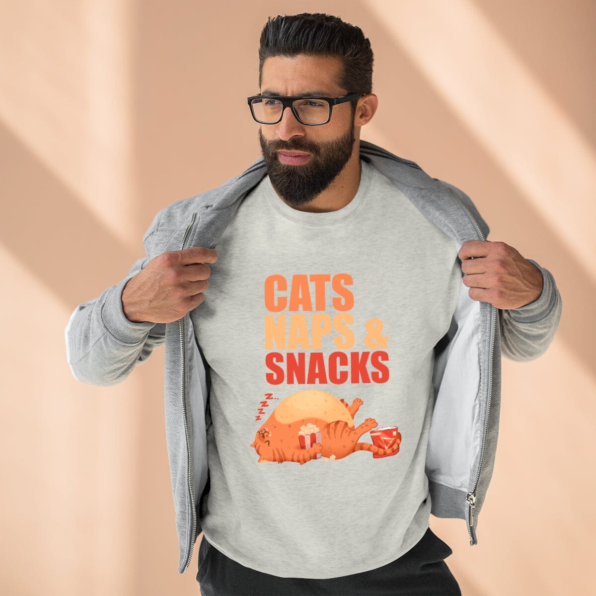 Cats Naps & Snacks Unisex Crewneck Sweatshirt
