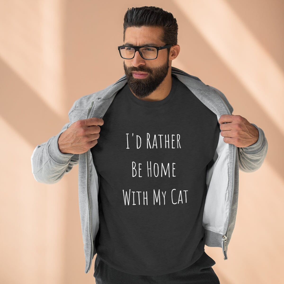 I'd Rather Be Home With My Cat Unisex Crewneck Sweatshirt